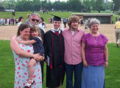 Megan, Hannah, Father Gregory, Jocelyn, Steve, and Frederica